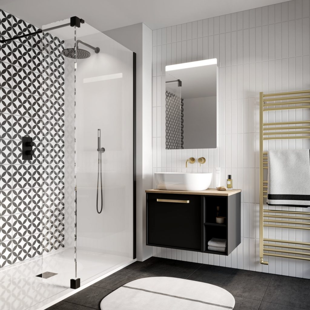 10 Beautiful Bathroom Colour Schemes For UK Homes - Crosswater P 36 Infinity Black 04 2 Hr 1 | My Bathroom Specialist
