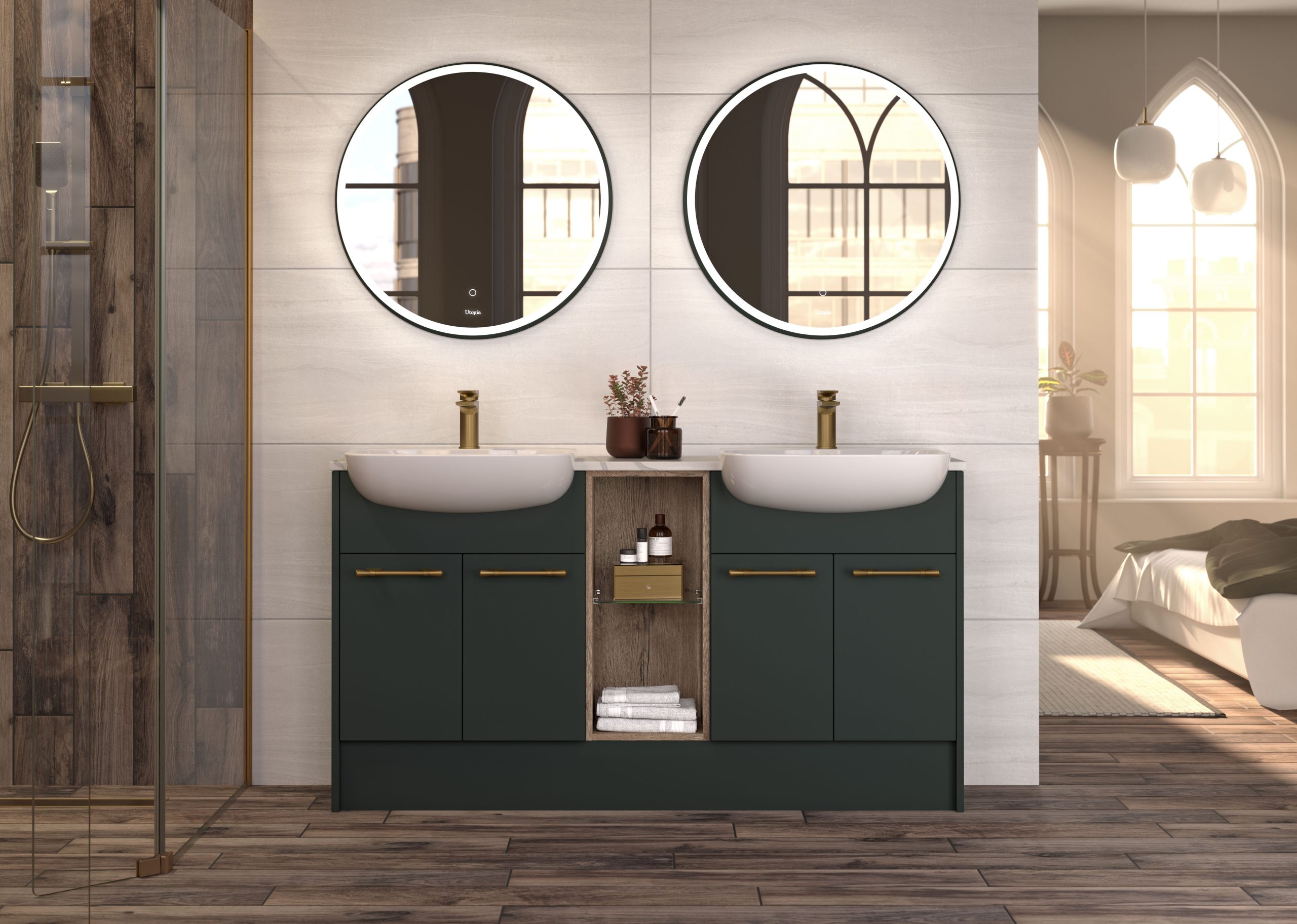 Utopia Original Fitted Nadia Bay Green Double Basin Landscape Scaled 1 | My Bathroom Specialist